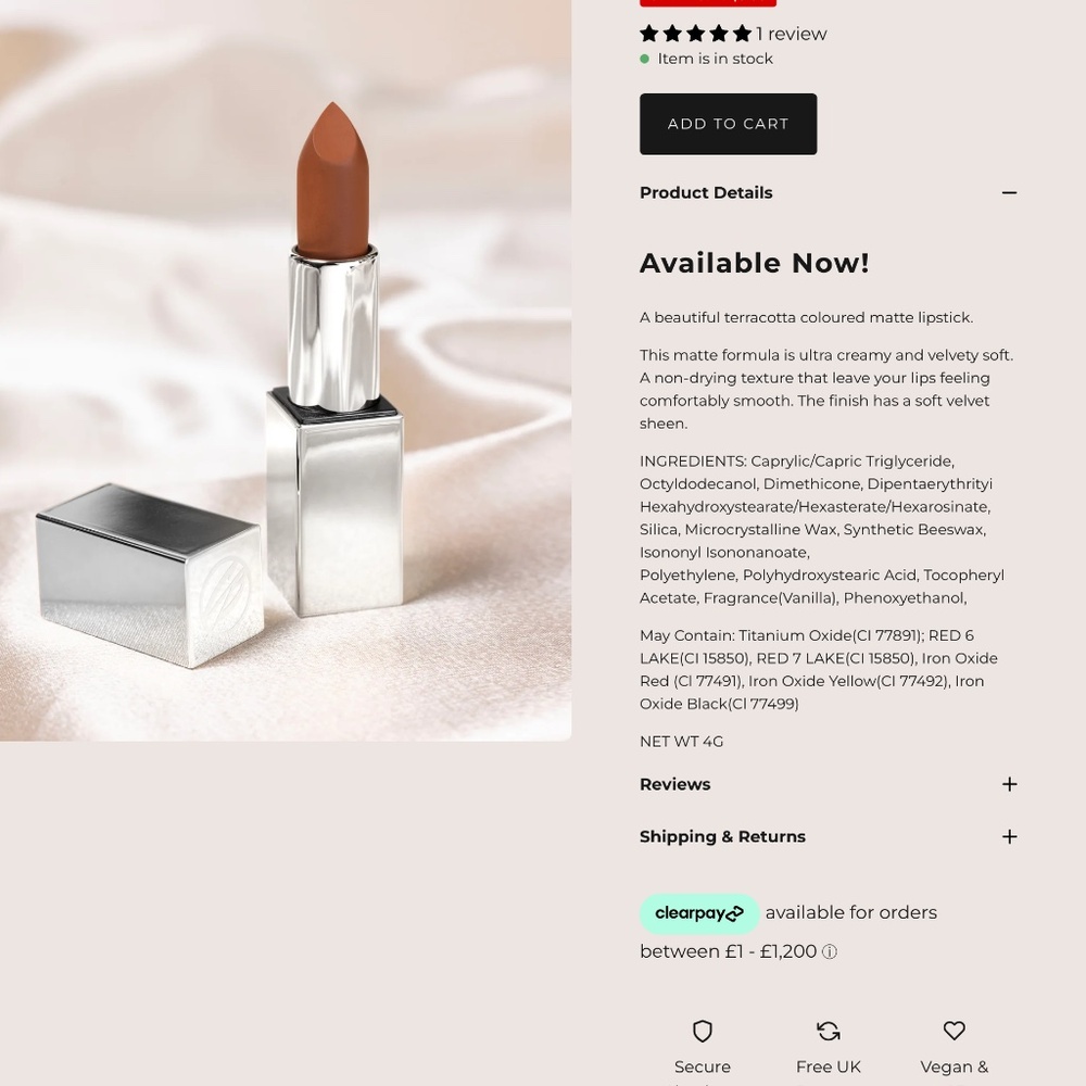 Cosmic beauty velvet matte lipstick